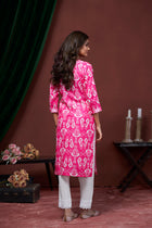 PURE PINK COTTON LILEN KURTI FOR WOMENS
