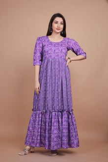 Premium Pure Muslin Designer Gown for Women – Ready to Wear | Elegant Long Flared Gown with Heavy Micro Cotton Lining