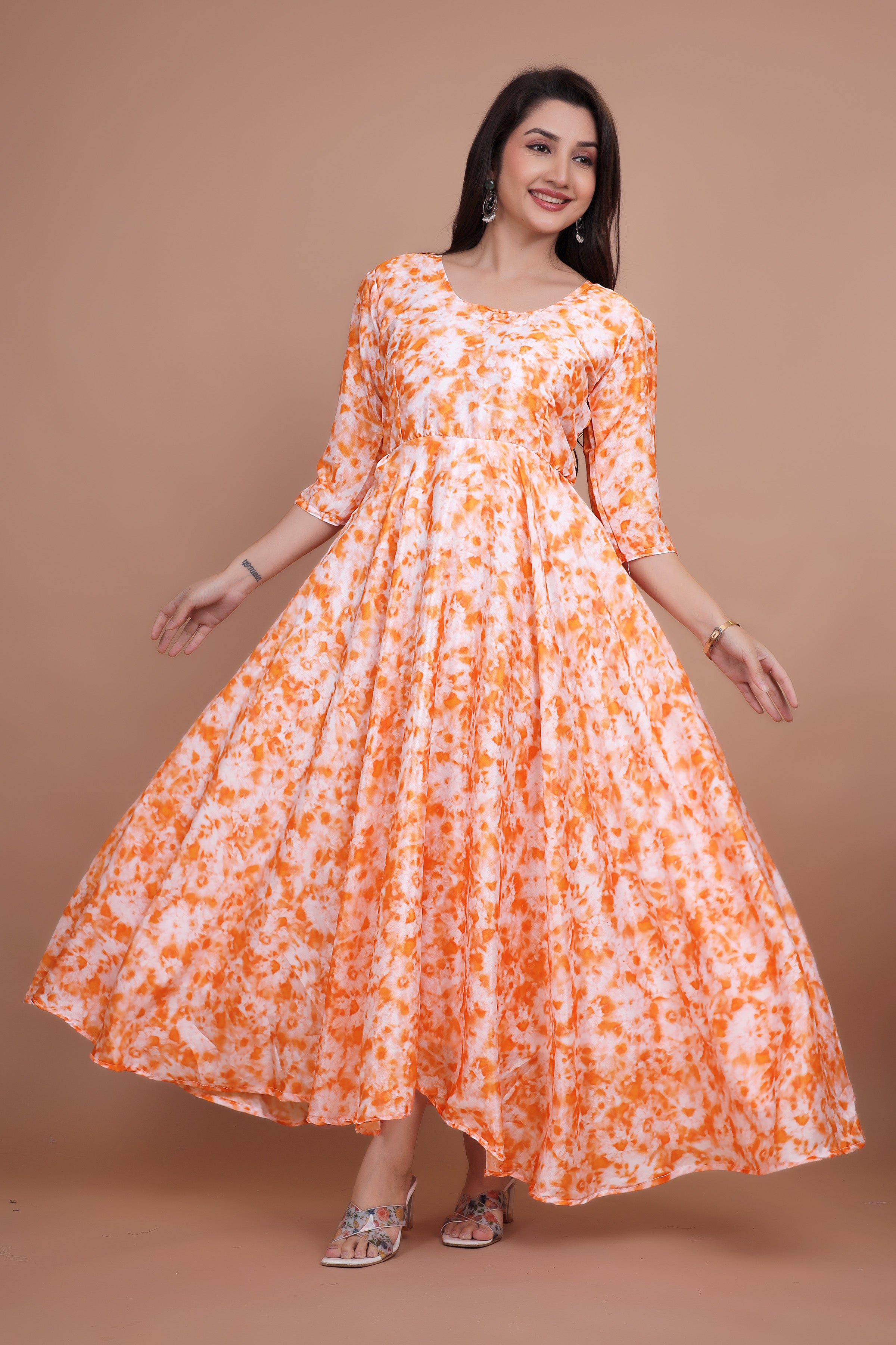 Beautiful Designer Gown With Digital Print