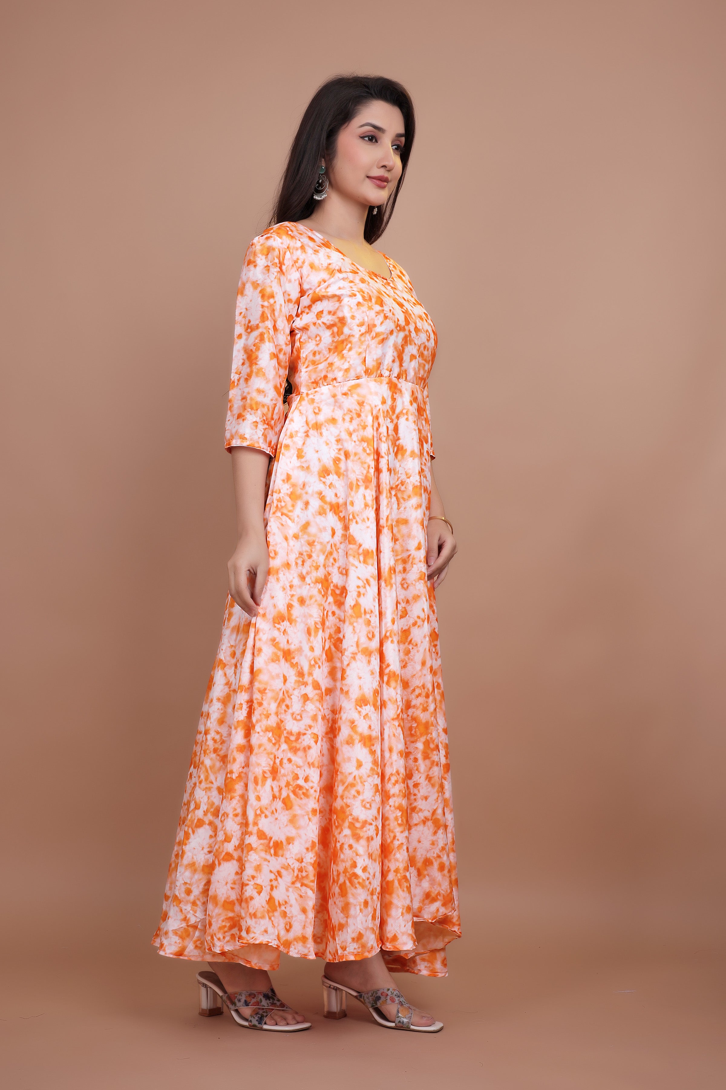 Beautiful Designer Gown With Digital Print