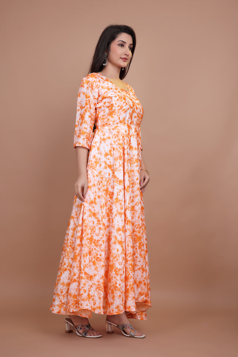 Beautiful Designer Gown With Digital Print