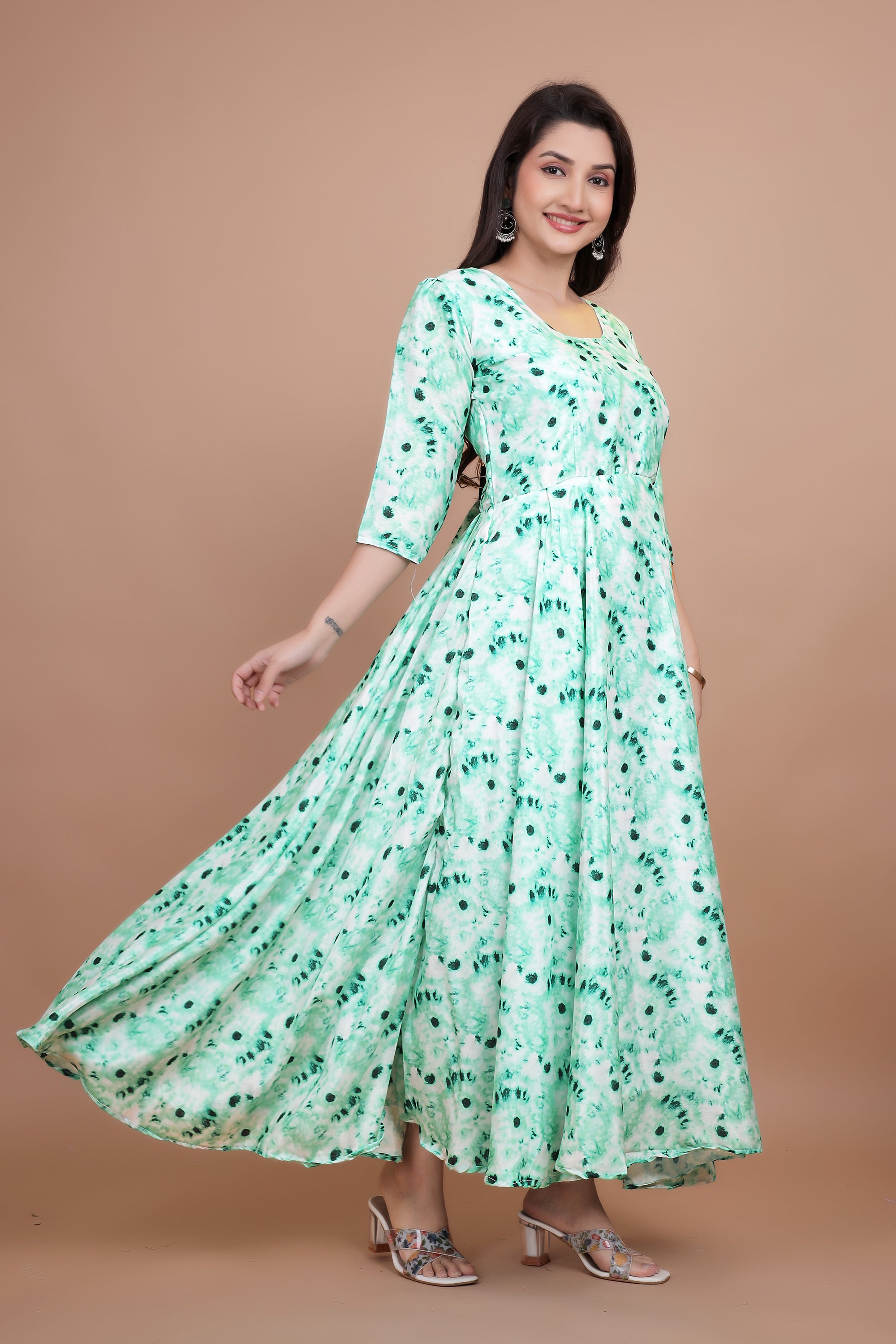 Amazing Desigener Gown With Beautiful Digital Print