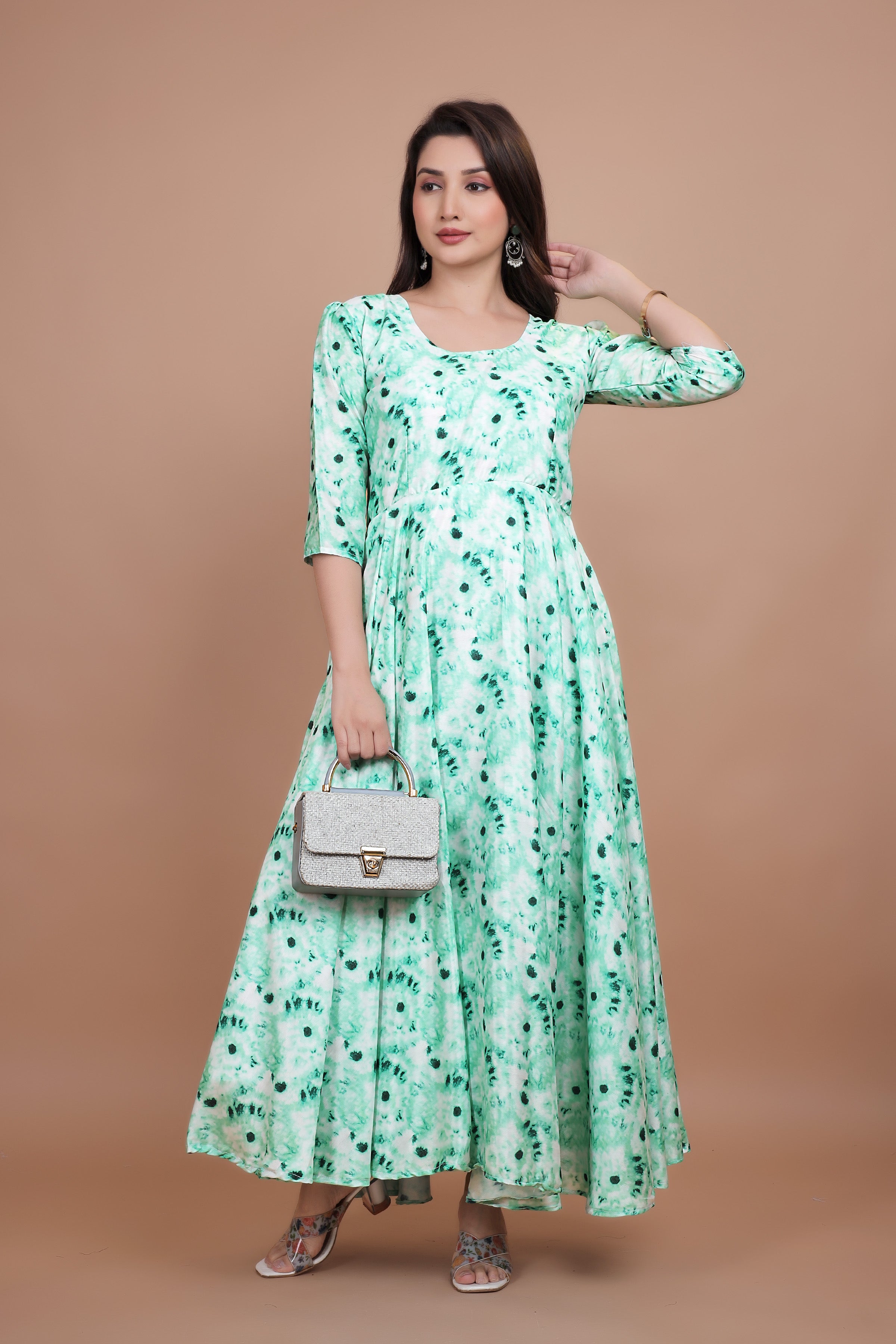 Amazing Desigener Gown With Beautiful Digital Print