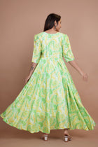 Designer Pure Chinnon Gown With Tie-Die Designing