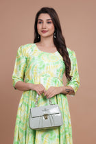 Designer Pure Chinnon Gown With Tie-Die Designing