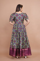 Red Pure Dolla Silk Designer Gown for Women – Zari Woven Border | 5 Meter Flair | Fully Stitched & Ready to Wear