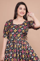 Black Pure Dolla Silk Designer Gown for Women – Zari Woven Border | 5 Meter Flair | Fully Stitched & Ready to Wear