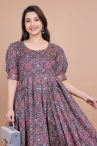 Amazing Designer Gown With Wooven Border