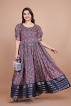 Amazing Designer Gown With Wooven Border