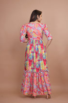 Excellent Pink Designer Gown WIth Pure Muslin Fabric