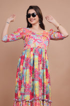 Excellent Pink Designer Gown WIth Pure Muslin Fabric