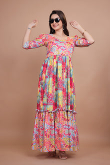 Excellent Pink Designer Gown WIth Pure Muslin Fabric