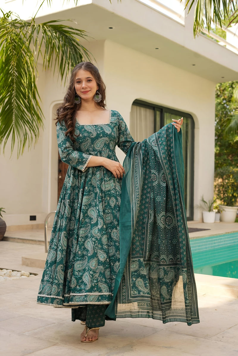 Green Anarkali Suit 3 PIS