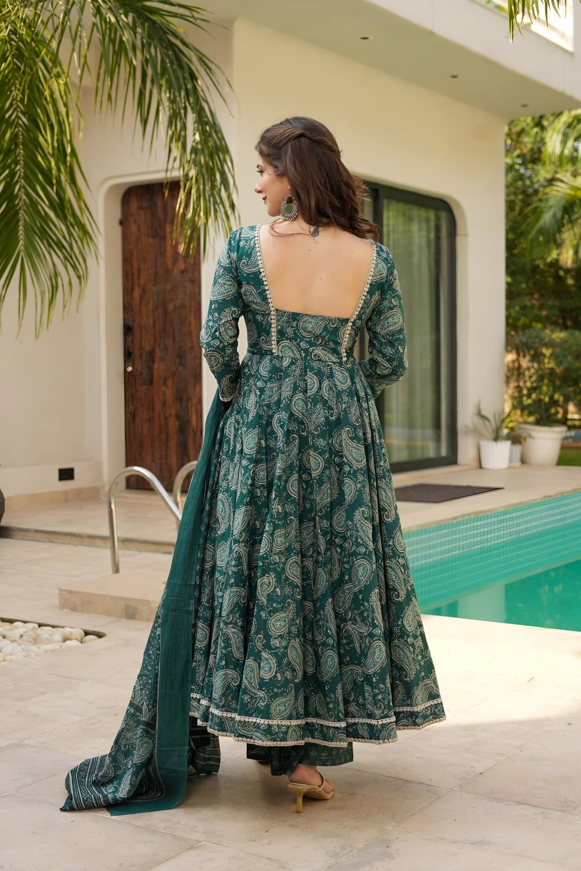 Green Anarkali Suit 3 PIS