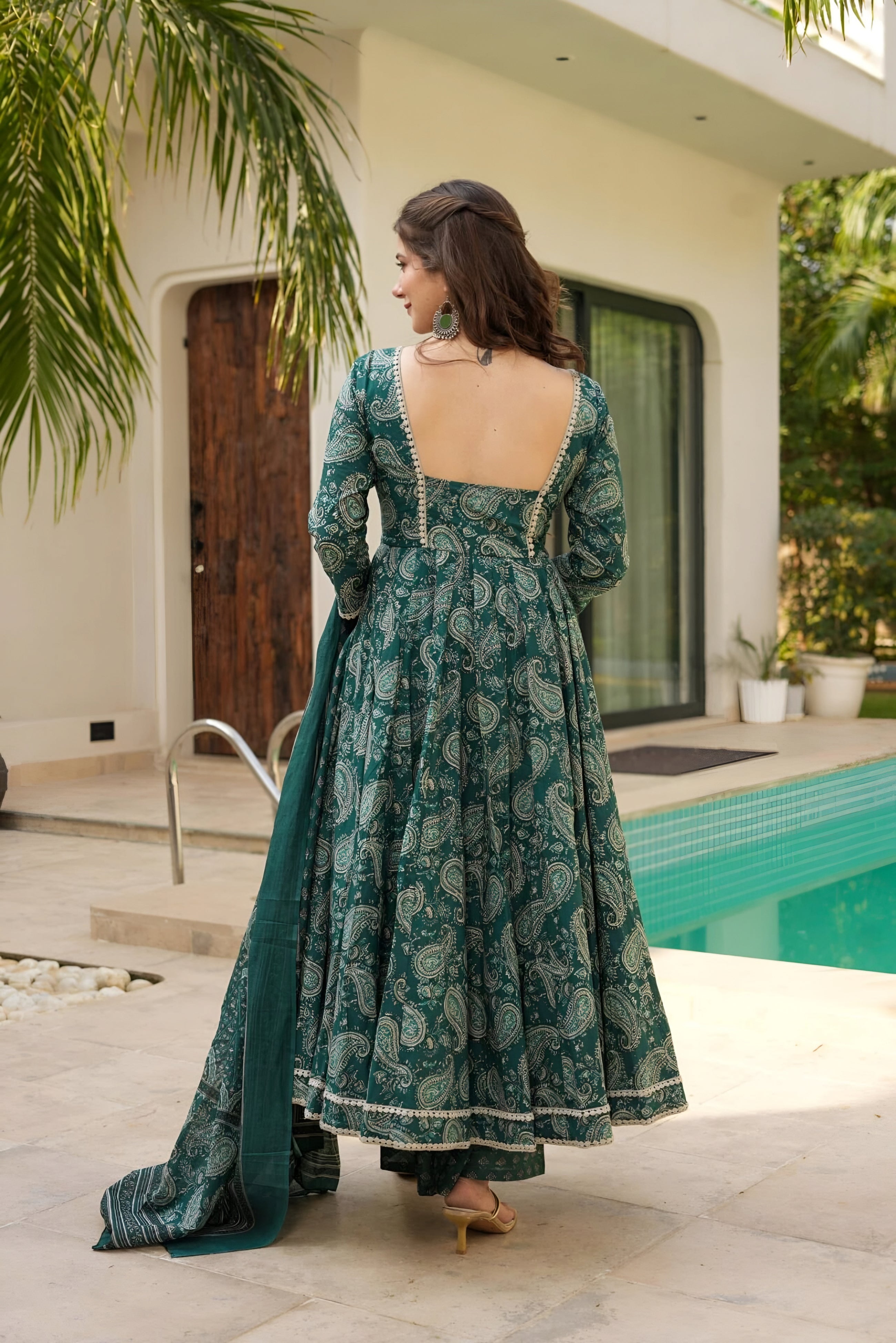 Green Anarkali Suit 3 PIS