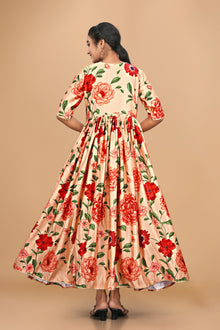 Amazing Pure Satin Designer Gown for Women – 6 Meter Flair | Green Partywear Gown | Ready to Wear