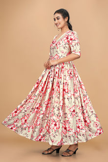 Amazing Pure Satin Designer Gown for Women – 6 Meter Flair | Green Partywear Gown | Ready to Wear