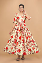 Beautiful Pure Satin Designer Gown for Women – 6 Meter Flair | Green Partywear Gown | Ready to Wear