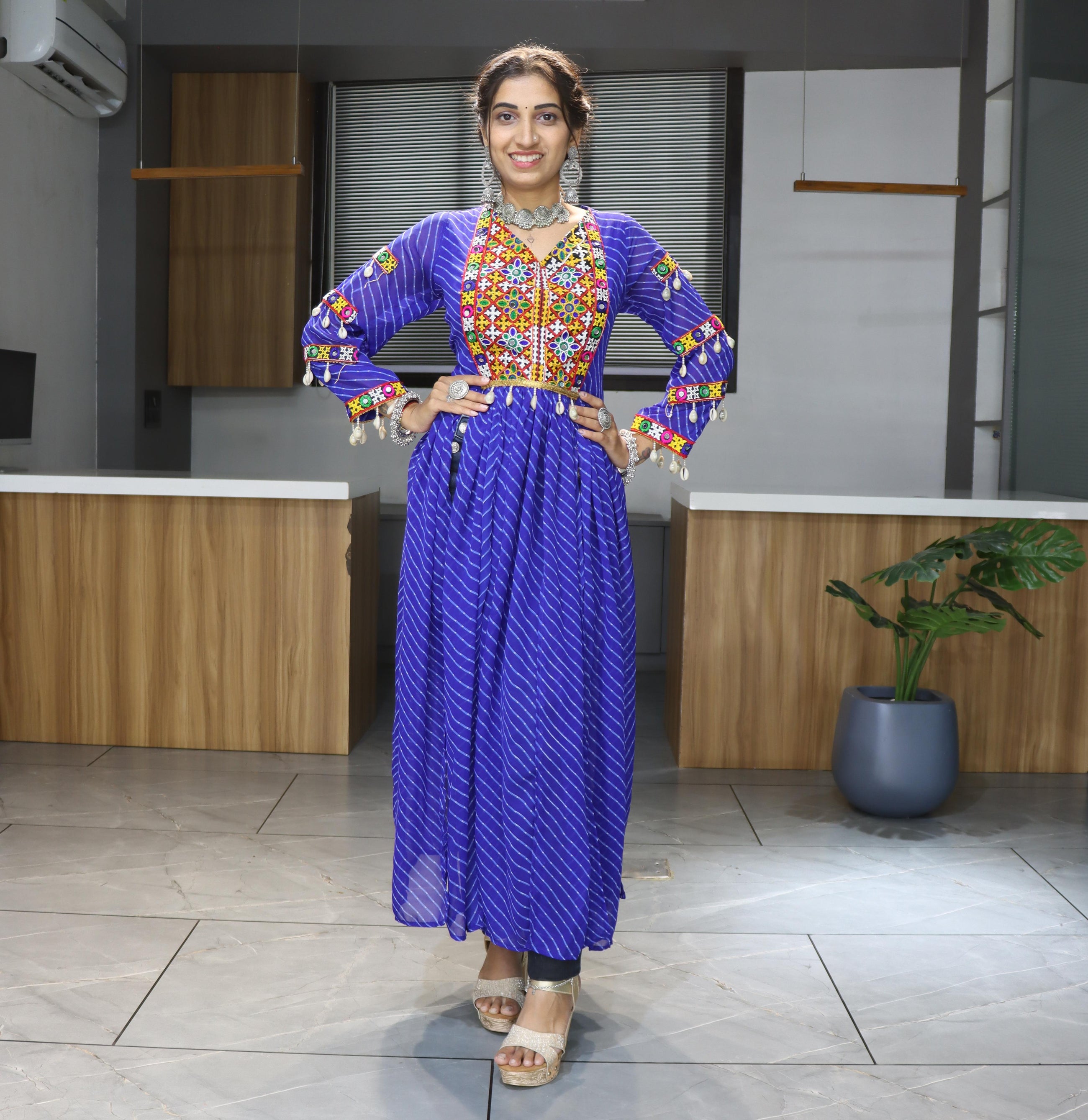 😍 Leheriya Prints Kurtis With Traditional Work 🌸