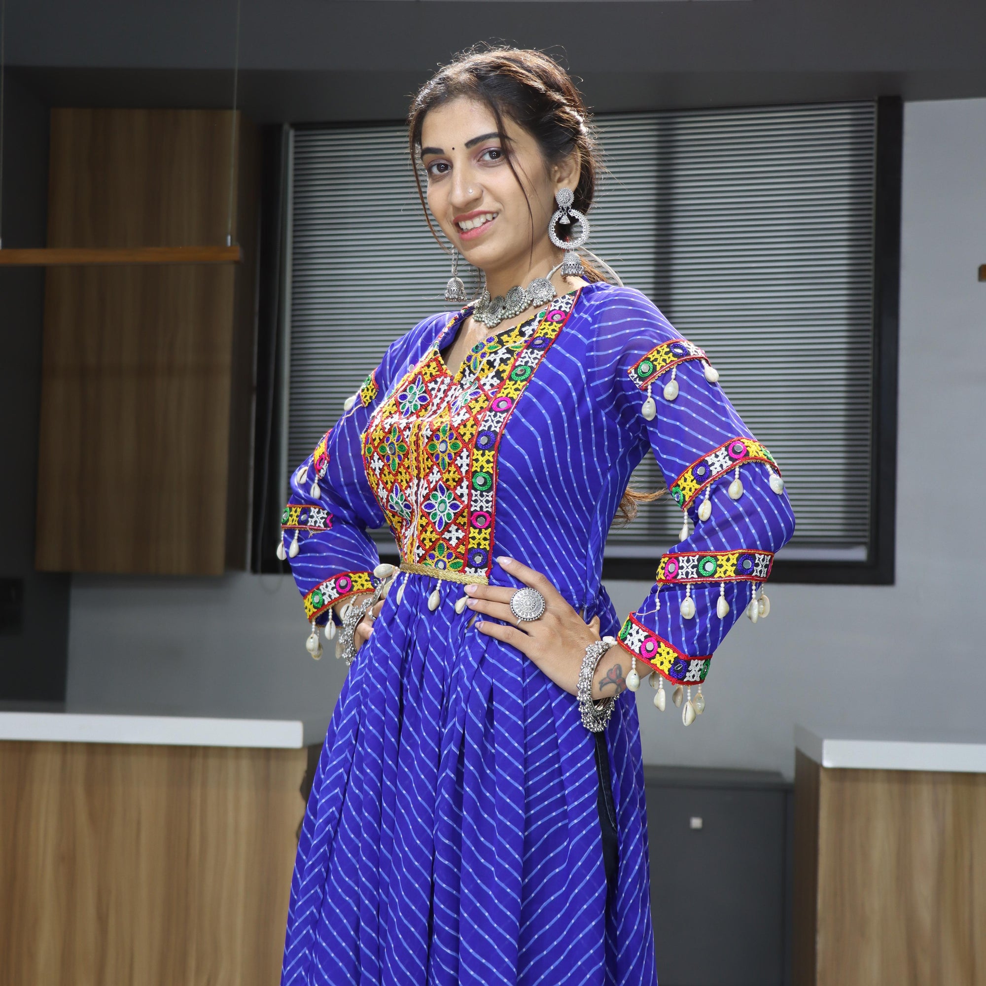 😍 Leheriya Prints Kurtis With Traditional Work 🌸