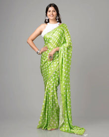 Pure Japan Satin Sarees With Sequnce Lace