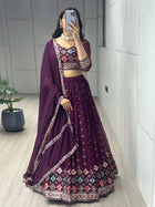 Wine Embroidery Lehenga 👜✨