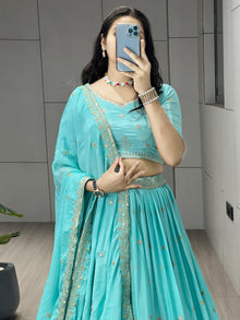 Sky Embroidered Lehenga ✨👜