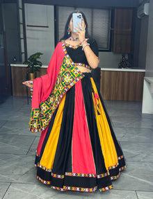 Traditional Chaniya Choli With Beautiful Butterfly Mono Net & Satin Silk