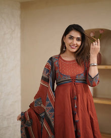 Maroon Anarkali kurta set🍁