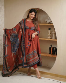 Maroon Anarkali kurta set🍁