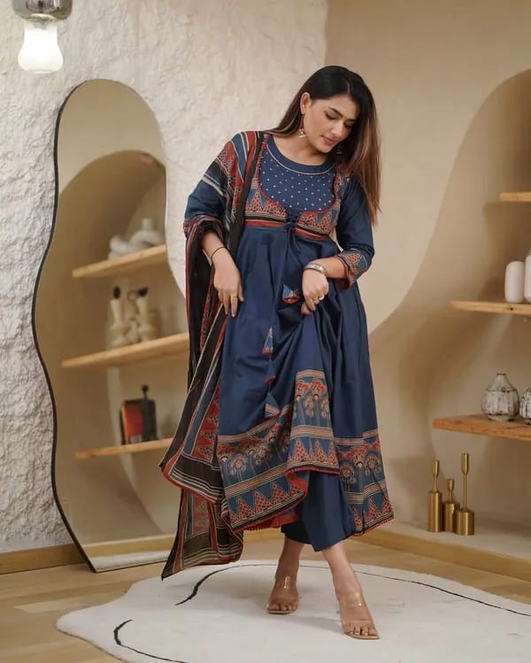 Navy Blue Anarkali kurta set🍁