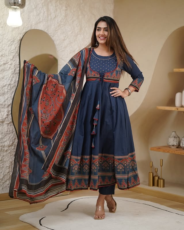 Navy Blue Anarkali kurta set🍁