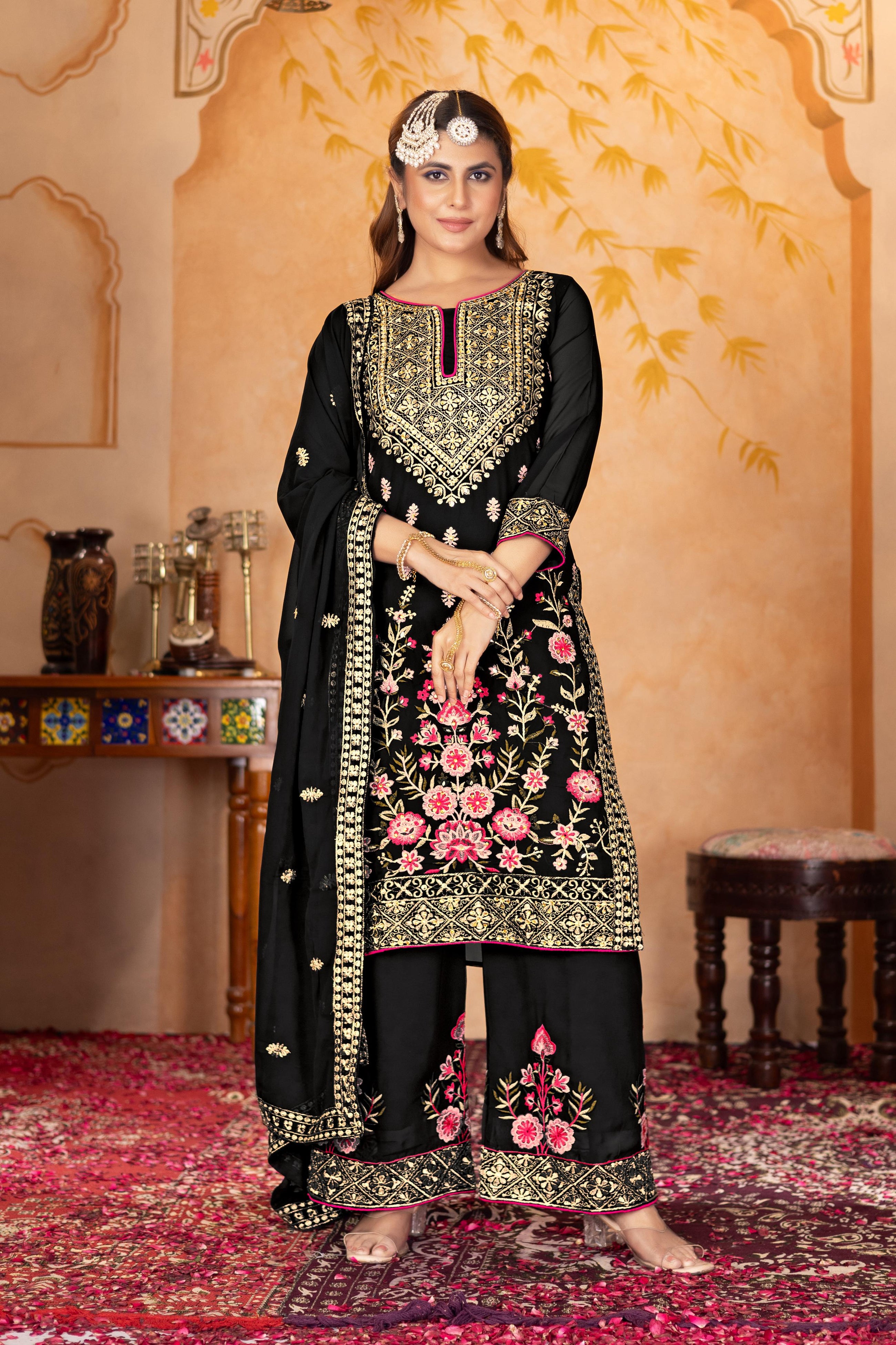 DESIGNER PARTY WEAR 3 PIS SUIT FOR WOMEN'S