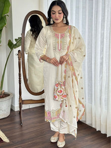 Heavy Roman Silk Beautiful Suit Set and Duppta