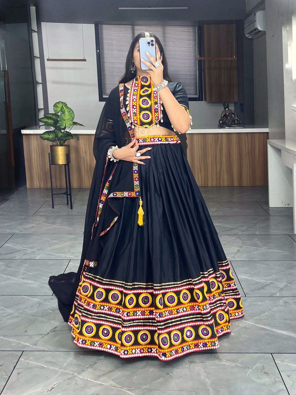 Traditional Gamthi Design Ethnic Women Lehenga Sets