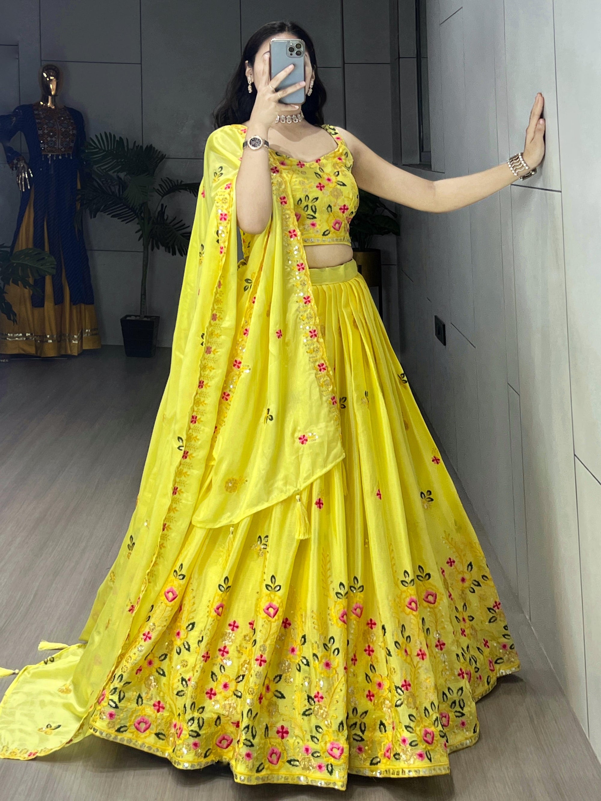Designer Yellow Embroidery Lehenga With tradition and modernity