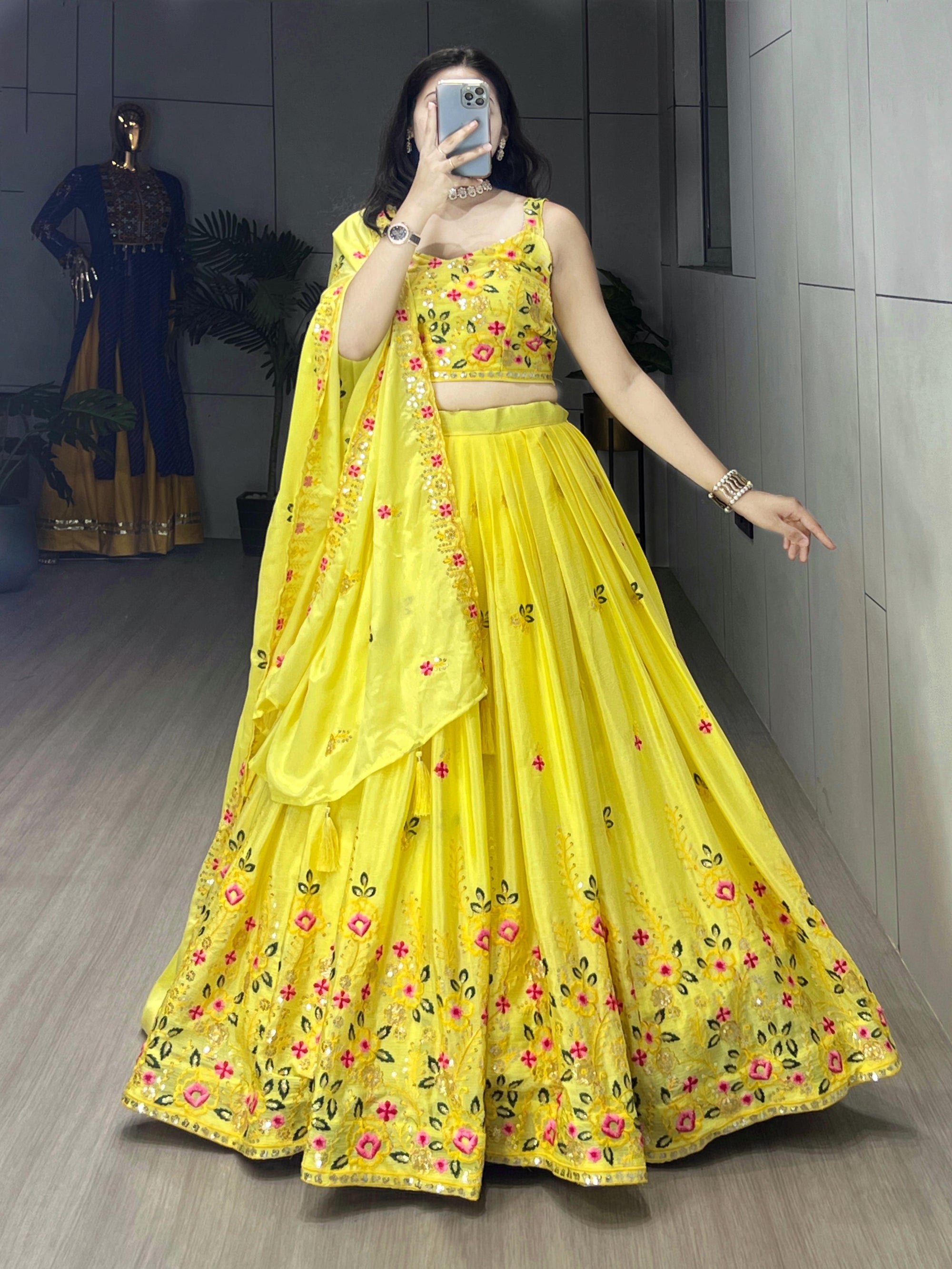 Designer Yellow Embroidery Lehenga With tradition and modernity