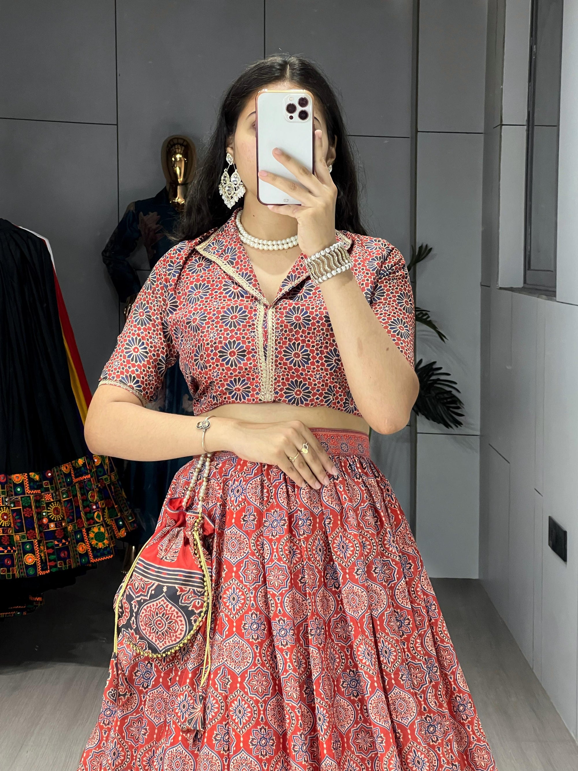 Azarkh Prints Ethnic Silk Cordsets With All Over Azarakh Prints