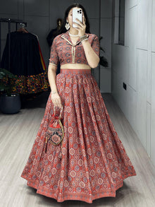 Azarkh Prints Ethnic Silk Cordsets With All Over Azarakh Prints