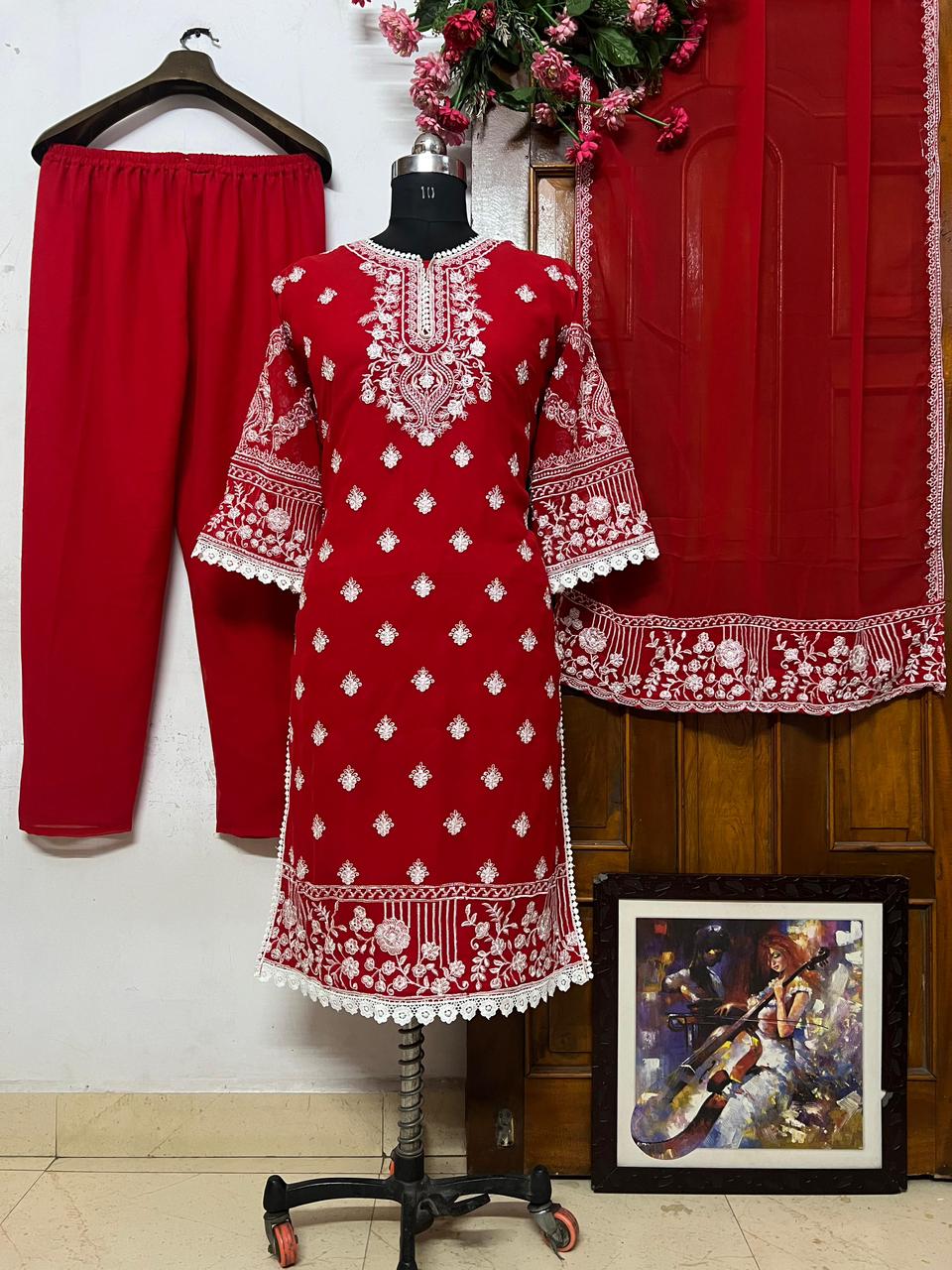 BEAUTIFUL KURTA SET WITH EMBROIDERY WORK