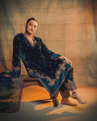 HEAVY VELVET TOP WITH BEAUTIFUL EMBROIDERED &  HEAVY VELVET PLAZZO