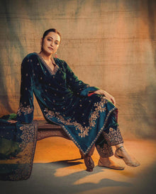 HEAVY VELVET TOP WITH BEAUTIFUL EMBROIDERED &  HEAVY VELVET PLAZZO