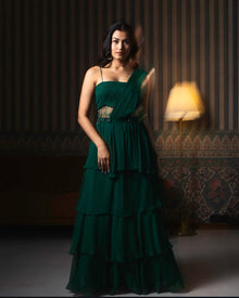 Georgette saree with cutdana detailing a blend of ease and elegance