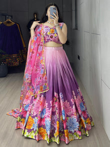 Printed Lehenga With Floral and Geometric combination which looks vibrant and Showcase beauty of a woman