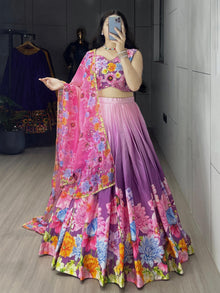 Printed Lehenga With Floral and Geometric combination which looks vibrant and Showcase beauty of a woman