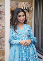 Beautiful Heavy Cotton 60*60 Printed Anarkali Kurti And Full Printed Pant And Dupatta