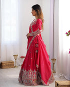 Elegant Chinon Embroidered Lehenga Choli Set with Dupatta – Festive & Wedding Wear