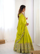 Elegant Chinon Embroidered Lehenga Choli Set with Dupatta – Festive & Wedding Wear