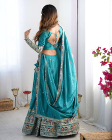 Elegant Chinon Embroidered Lehenga Choli Set with Dupatta – Festive & Wedding Wear