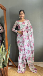 ⚜️ Ready to Wear Designer Georgette Digital Work Saree ⚜️